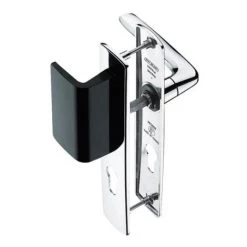 VACHETTE Ensemble Pour Porte Palière BEZAULT - RIV BLOC - Poignée 536 ABS Noir/chrome - Clé I - 63223 - Chromé