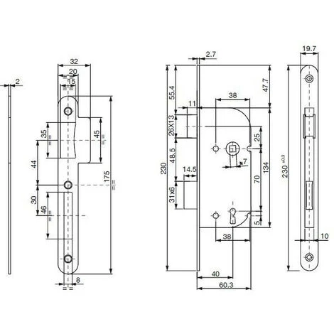Serrure à Larder, Sûreté 3 Gorges, Axe 40, Droite, D226R Vachette 2 Serrure à Larder, Sûreté 3 Gorges, Axe 40, Droite, D226R Vachette – Image 2