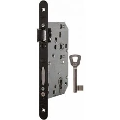 Serrure à Larder Noire Réversiblee à Fouillot - Clé L - Axe à 50 Mm - Série D450 - Vachette
