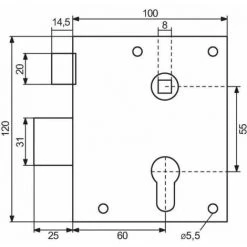 Serrure En Applique à Fouillot Gauche - Clé I - Axe à 60 Mm - Série 7316 Type Alsace - Vachette