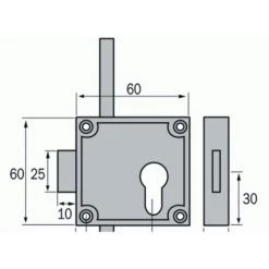 Serrure Espagnolette 3 Points 5464 Nickelée VACHETTE Pour 1/2 Cylindre Profil Européen Réversible - 12115000