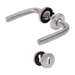 Ensemble Béquille Double Sur Rosace Logio Argent - Ens Logio Cle L Sr Rosace Arg - Vachette