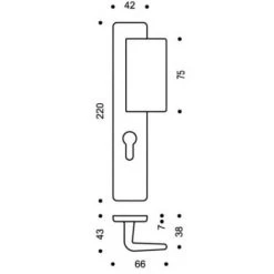 VACHETTE Ensemble De Porte Palière Riviera 536 BEZAULT Entraxe 195 Mm Champagne - Clé I - 0121978