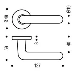 VACHETTE Béquille Double Golf 1322 BEZAULT Argent Rosace Ø48 - 0153023