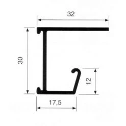 VACHETTE Profil Pour Dossier Suspendu Sous Tablette 1322A BEZAULT - L.4 Mètres – 0534716