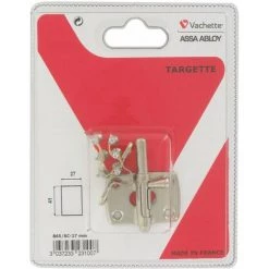 VACHETTE Targette Pêne Rond Nickelée 27 H (mm)