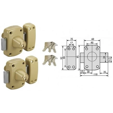 2 Verrous à Cylindre S'entrouvrant Cyclop Cyl 45 Mm VACHETTE 1 2 Verrous à Cylindre S'entrouvrant Cyclop Cyl 45 Mm VACHETTE